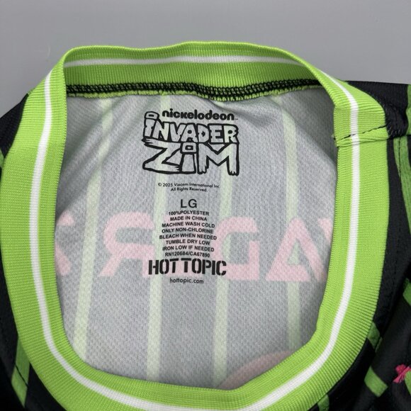 Invader Zim GIR Screaming Striped Juniors Jersey Tank Top LARGE New - Picture 9 of 10
